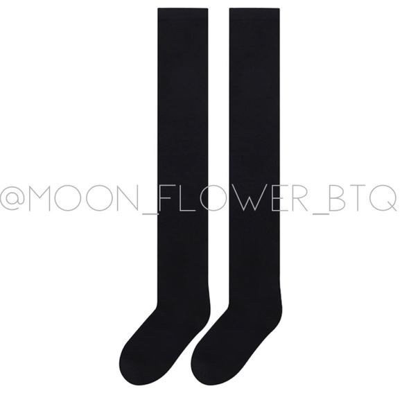 Black Over the Knee Thigh High Socks - Picture 6 of 12